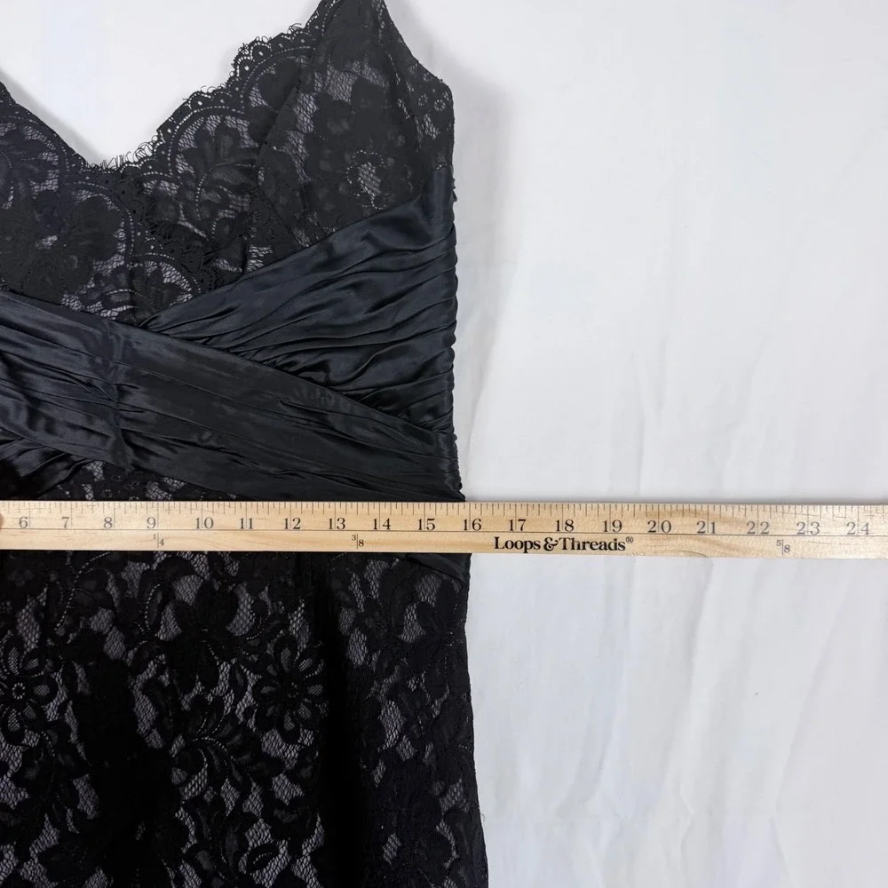 Anne Klein Dress 10 Purple Black Lace Spaghetti Strap Y2K Cocktail Whimsigoth - Picture 7 of 9
